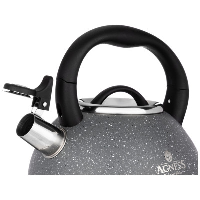 Чайник со свистком, 3,0 л и складывающейся ручкой AGNESS 937-031-2