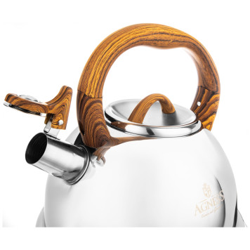 Чайник со свистком, 3,0 л и складывающейся ручкой AGNESS 937-032-2