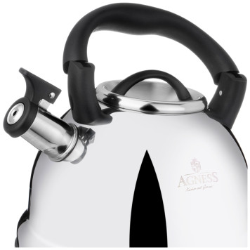 Чайник со свистком, 3,0 л и складывающейся ручкой AGNESS 937-033-2