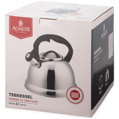 Чайник со свистком, 3,1 л AGNESS 937-034-4