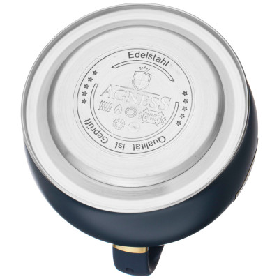 Чайник со свистком, 3л c индукцион. капсульным дном цвет: ночной синий AGNESS 937-841-2