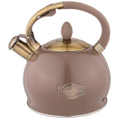 Чайник со свистком, 3л c индукцион. капсульным дном цвет: шоколад AGNESS 937-842