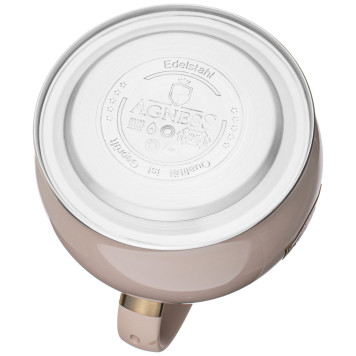 Чайник со свистком, 3л c индукцион. капсульным дном цвет: дымчатый серый, сталь 18/10 AGNESS 937-843-2