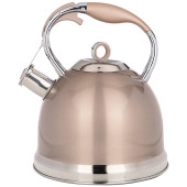 Чайник со свистком, 3л c индукцион. капсульным дном цвет:шампань AGNESS 937-851