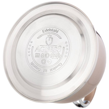 Чайник со свистком, 3л c индукцион. капсульным дном цвет:шампань AGNESS 937-851-2