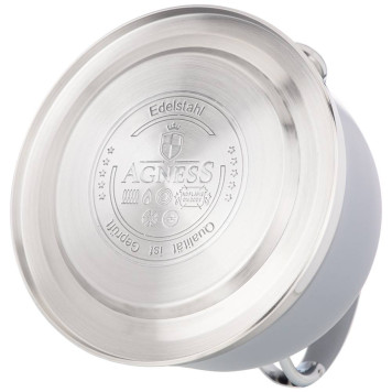 Чайник со свистком, 3л c индукцион. капсульным дном цвет: серый AGNESS 937-852-2