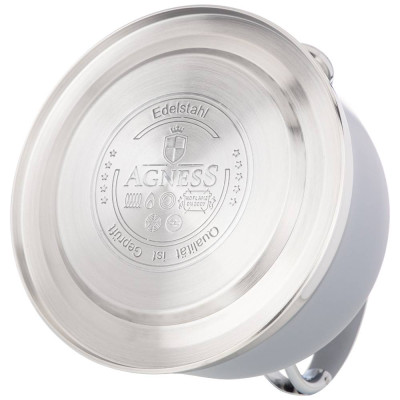 Чайник со свистком, 3л c индукцион. капсульным дном цвет: серый AGNESS 937-852-2