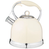 Чайник со свистком, 3л c индукцион. капсульным дном цвет: молочный AGNESS 937-853