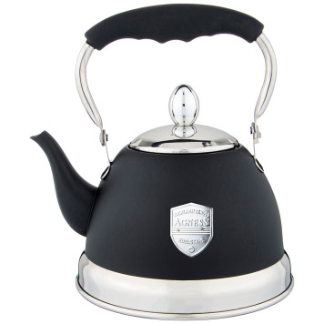 Чайник с фильтром, 1,0 л c индукцион. капсульным дном и складывающейся ручкой цвет: черный AGNESS 937-873