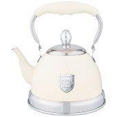 Чайник с фильтром, 1,0 л c индукцион. капсульным дном и складывающейся ручкой цвет: кремовый AGNESS 937-874