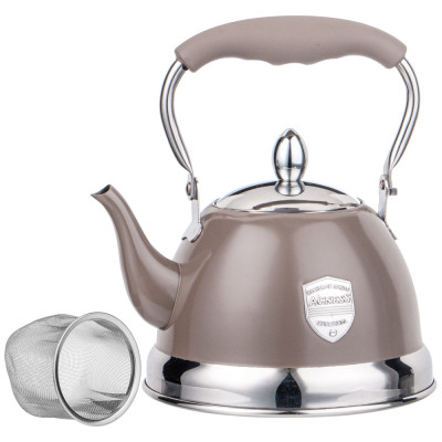 Чайник с фильтром, 1,0 л c индукцион. капсульным дном и складывающейся ручкой цвет: шоколад AGNESS 937-875-1