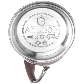 Чайник с фильтром, 1,0 л c индукцион. капсульным дном и складывающейся ручкой цвет: шоколад AGNESS 937-875-2