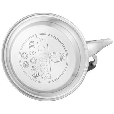 Чайник с фильтром, 1,0 л c индукцион. капсульным дном и складывающейся ручкой цвет: стальной AGNESS 937-876-2