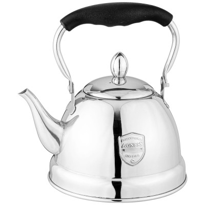 Чайник с фильтром, 1,0 л c индукцион. капсульным дном и складывающейся ручкой цвет: стальной AGNESS 937-876