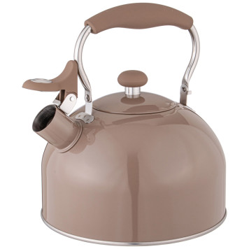 Чайник со свистком 2,5 л,нжс индукция, цвет: шоколад, устойчивое жаропрочное покрытие AGNESS 937-905-1