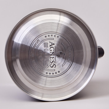 Чайник 3,0 л со свистком и складывающейся ручкой, индукционное капсульное дно AGNESS 937-913-5