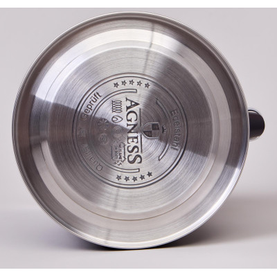 Чайник 3,0 л со свистком и складывающейся ручкой, индукционное капсульное дно AGNESS 937-913-5