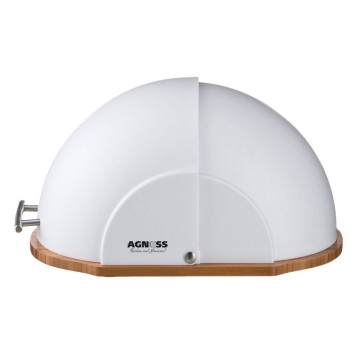 Хлебница "NATIVE" деревянная с пластиковой крышкой 36*26*20 см (кор=4шт.) AGNESS 938-010-2