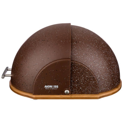 Хлебница "ШОКОЛАД" деревянная с пластик. крышкой 36*26*20 см (кор=4шт.) AGNESS 938-051-2