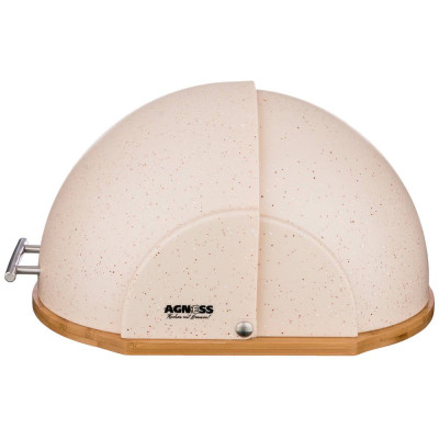 Хлебница "АРКТИК" деревянная с пластиковой крышкой, 36*26*20 см (кор=4шт.) AGNESS 938-052-2