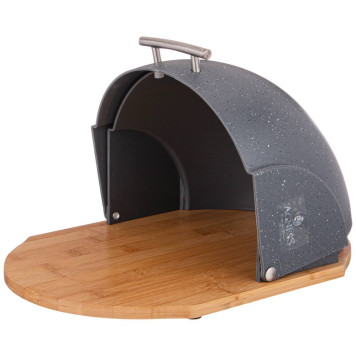 Хлебница деревянная с пластиковой крышкой 36*26*20 см (кор=4шт.) AGNESS 938-067-2