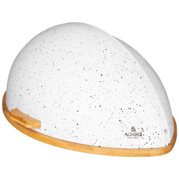 Хлебница деревянная с пластиковой крышкой AGNESS 938-070