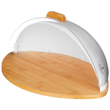 Хлебница деревянная с пластиковой крышкой AGNESS 938-071-1