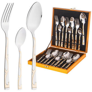 Набор столовых приборов на 6 персон 18 пр.в деревянном кейсе AGNESS 942-010