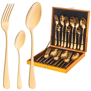 Набор столовых приборов на 6 персон 18 пр.в деревянном кейсе AGNESS 942-020