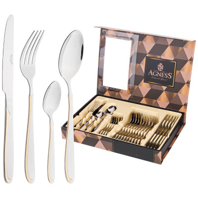 Набор столовых приборов на 6 персон 24 пр. AGNESS 942-043