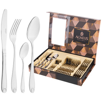 Набор столовых приборов на 6 персон 24 пр. AGNESS 942-048