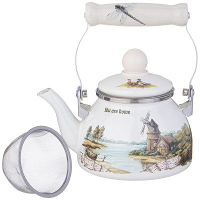 Чайник эмалированный со съемным фильтром из нжс серия "FAMILY HOUSE", 0,85 л AGNESS 943-060-1