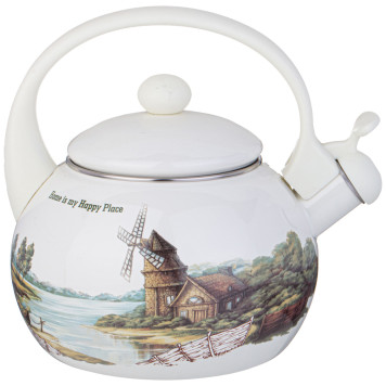 Чайник эмалированный со свистком серия "FAMILY HOUSE", 2,2 л AGNESS 943-064-2