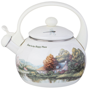 Чайник эмалированный со свистком серия "FAMILY HOUSE", 2,2 л AGNESS 943-064