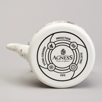 Чайник эмалированный со съемным фильтром из нжс серия "LAVENDER CATS", 0,85 л AGNESS 943-070-4