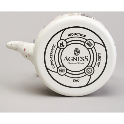 Чайник эмалированный со съемным фильтром из нжс серия "LAVENDER CATS", 0,85 л AGNESS 943-070-4