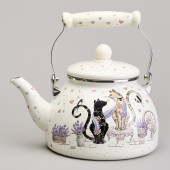 Чайник эмалированный серия "LAVENDER CATS", 2,6 л AGNESS 943-073