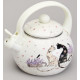 Чайник эмалированный со свистком серия "LAVENDER CATS", 2,2 л AGNESS 943-074