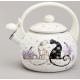 Чайник эмалированный со свистком серия "LAVENDER CATS", 2,2 л AGNESS 943-074