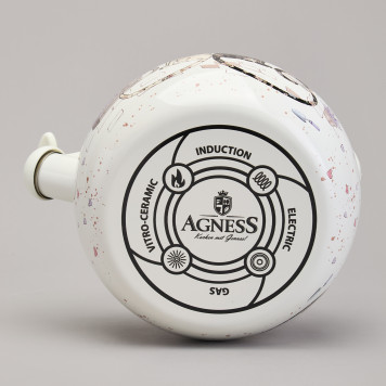 Чайник эмалированный со свистком серия "LAVENDER CATS", 2,2 л AGNESS 943-074-4