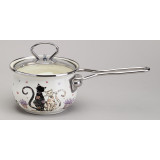 Ковш эмалированный серия "LAVENDER CATS" 0,9л, диа 14 см AGNESS 943-079