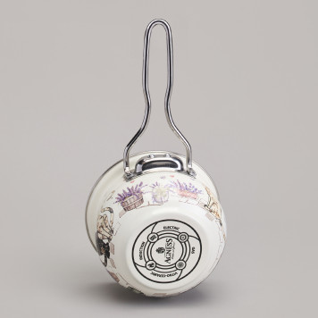 Ковш эмалированный серия "LAVENDER CATS" 0,9л, диа 14 см AGNESS 943-079-3