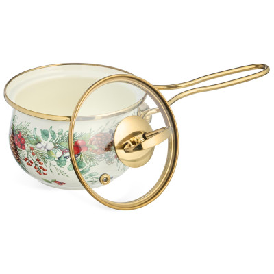 Ковш эмалированный серия "CELEBRATION" 0,9л, диа 14 см AGNESS 943-081-1