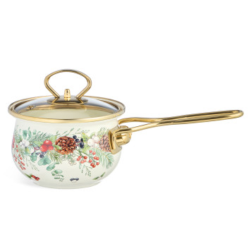 Ковш эмалированный серия "CELEBRATION" 0,9л, диа 14 см AGNESS 943-081