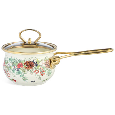 Ковш эмалированный серия "CELEBRATION" 0,9л, диа 14 см AGNESS 943-081