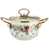 Кастрюля эмалированная со стеклянной крышкой серия "CELEBRATION", 1.5 л, 16*10 см AGNESS 943-082