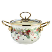 Кастрюля эмалированная со стеклянной крышкой серия "CELEBRATION", 1.5 л, 16*10 см AGNESS 943-082