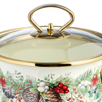 Кастрюля эмалированная со стеклянной крышкой серия "CELEBRATION", 1.5 л, 16*10 см AGNESS 943-082-2