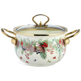 Кастрюля эмалированная со стеклянной крышкой серия "CELEBRATION", 2.0 л, 18*11 см AGNESS 943-083