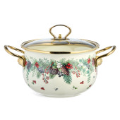 Кастрюля эмалированная со стеклянной крышкой серия "CELEBRATION", 2.8 л, 20*12 см AGNESS 943-084